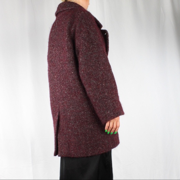 Isabel Marant Étole Alpaca Mohair Burgundy Coat - Picture 3 of 11